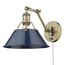  3306-A1W AB-NVY - Orwell AB 1 Light Articulating Wall Sconce in Aged Brass with Matte Navy shade